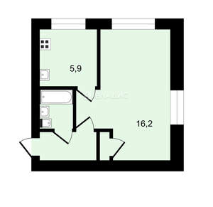 1-к квартира, вторичка, 30м2, 5/5 этаж