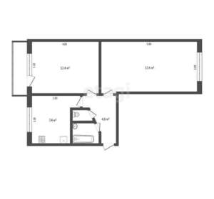 2-к квартира, вторичка, 45м2, 2/5 этаж