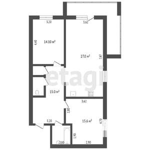 2-к квартира, вторичка, 79м2, 5/5 этаж