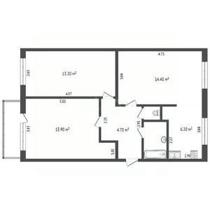 3-к квартира, вторичка, 57м2, 5/5 этаж