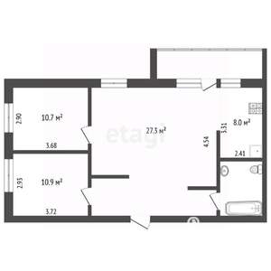 3-к квартира, вторичка, 75м2, 1/9 этаж