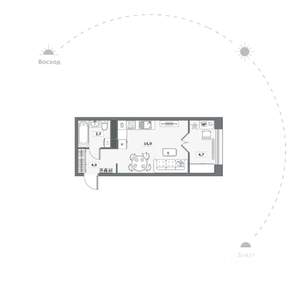 Студия квартира, сданный дом, 28м2, 8/9 этаж