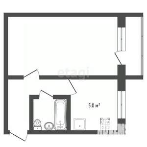 1-к квартира, вторичка, 31м2, 2/5 этаж