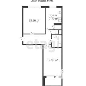 2-к квартира, вторичка, 48м2, 2/5 этаж