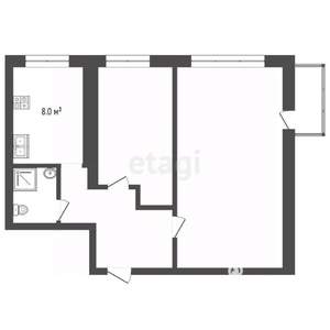 2-к квартира, вторичка, 44м2, 8/9 этаж