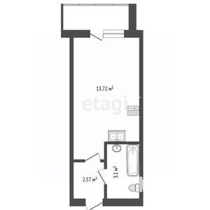 Студия квартира, вторичка, 21м2, 10/16 этаж