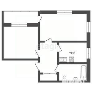 2-к квартира, вторичка, 52м2, 2/2 этаж