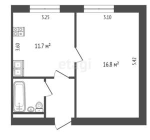 1-к квартира, вторичка, 32м2, 5/9 этаж