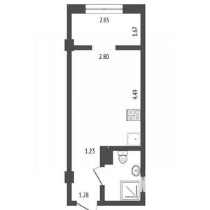 Студия квартира, вторичка, 24м2, 10/10 этаж