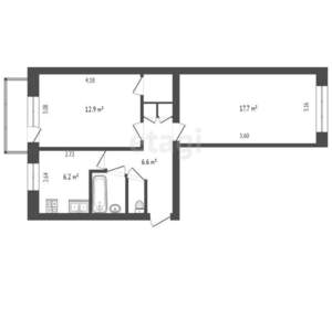 2-к квартира, вторичка, 49м2, 2/5 этаж