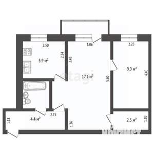 2-к квартира, вторичка, 45м2, 3/5 этаж