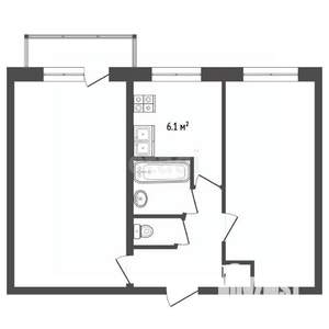 2-к квартира, вторичка, 44м2, 2/5 этаж