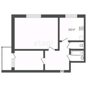 2-к квартира, вторичка, 54м2, 5/5 этаж