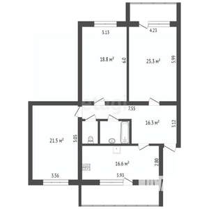3-к квартира, вторичка, 112м2, 5/5 этаж