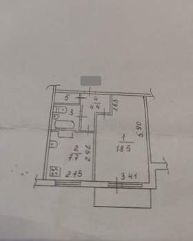 1-к квартира, вторичка, 36м2, 3/5 этаж