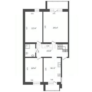 4-к квартира, вторичка, 120м2, 3/3 этаж