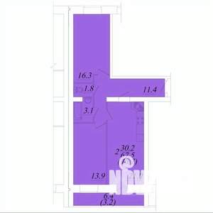 2-к квартира, строящийся дом, 71м2, 4/10 этаж