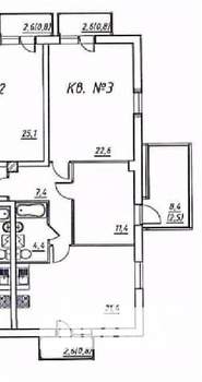 2-к квартира, вторичка, 68м2, 1/3 этаж