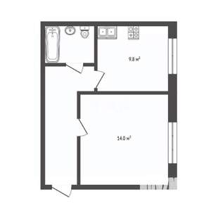 1-к квартира, вторичка, 34м2, 1/3 этаж