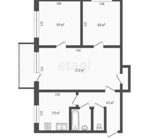 3-к квартира, вторичка, 50м2, 2/5 этаж