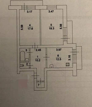 2-к квартира, вторичка, 65м2, 4/7 этаж