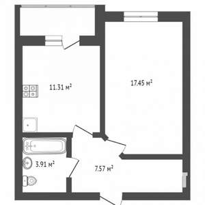 1-к квартира, вторичка, 41м2, 14/14 этаж