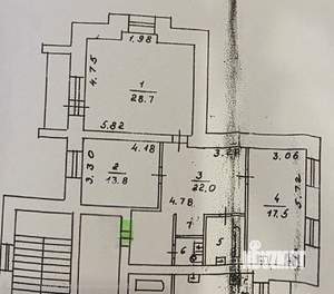2-к квартира, вторичка, 90м2, 4/4 этаж
