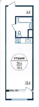 Студия квартира, вторичка, 25м2, 13/16 этаж