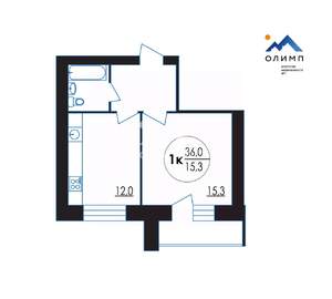 1-к квартира, вторичка, 36м2, 14/14 этаж