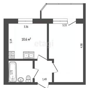 1-к квартира, вторичка, 35м2, 14/16 этаж