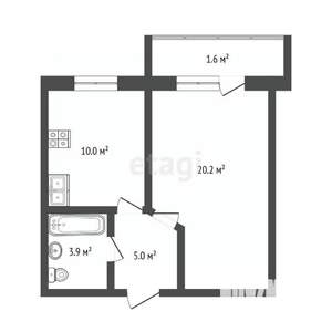 1-к квартира, вторичка, 38м2, 9/9 этаж