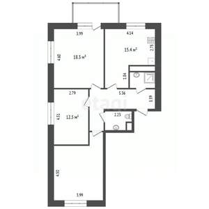 3-к квартира, вторичка, 81м2, 11/16 этаж