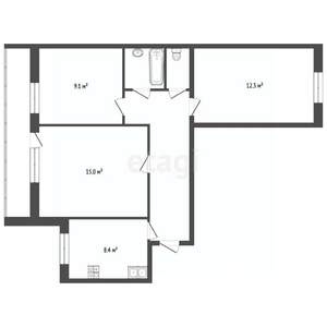 3-к квартира, вторичка, 63м2, 8/10 этаж