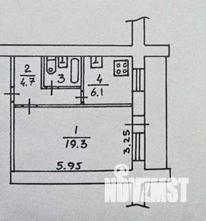 1-к квартира, вторичка, 36м2, 1/12 этаж