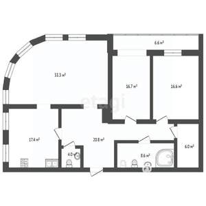 3-к квартира, вторичка, 122м2, 1/5 этаж