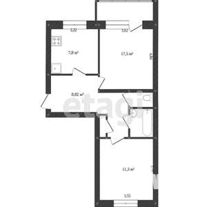 2-к квартира, вторичка, 50м2, 4/5 этаж