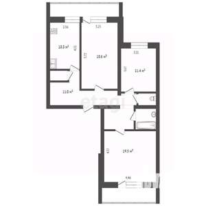 3-к квартира, вторичка, 86м2, 1/10 этаж