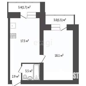 1-к квартира, вторичка, 45м2, 6/16 этаж