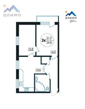 2-к квартира, вторичка, 52м2, 3/5 этаж