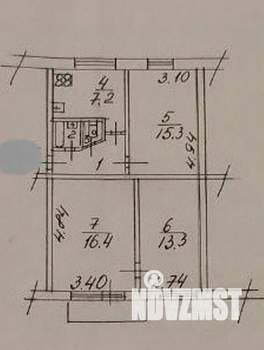 3-к квартира, вторичка, 60м2, 4/5 этаж