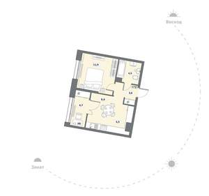 1-к квартира, вторичка, 38м2, 8/15 этаж