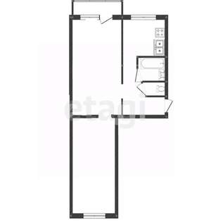 2-к квартира, вторичка, 44м2, 5/5 этаж