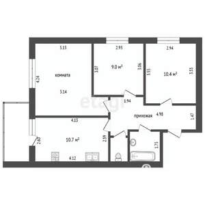 3-к квартира, вторичка, 58м2, 8/12 этаж