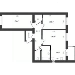 3-к квартира, вторичка, 77м2, 7/10 этаж