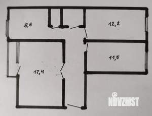 3-к квартира, вторичка, 64м2, 5/9 этаж
