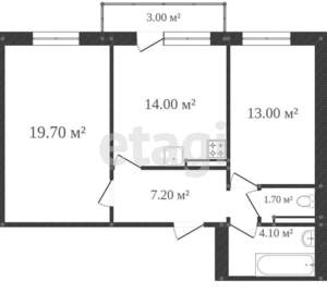 2-к квартира, вторичка, 57м2, 15/16 этаж