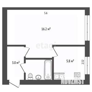 1-к квартира, вторичка, 30м2, 5/5 этаж