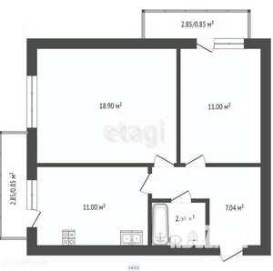 2-к квартира, вторичка, 52м2, 7/10 этаж