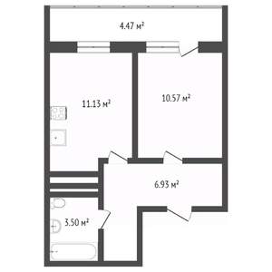 1-к квартира, вторичка, 32м2, 3/12 этаж