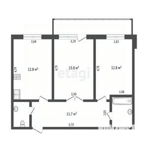 2-к квартира, вторичка, 60м2, 10/11 этаж